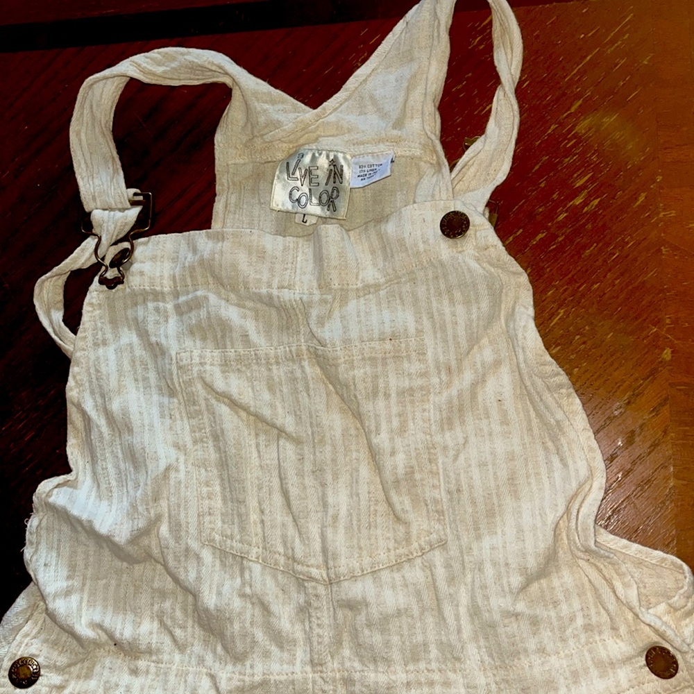 Tan Linen Overall shorts